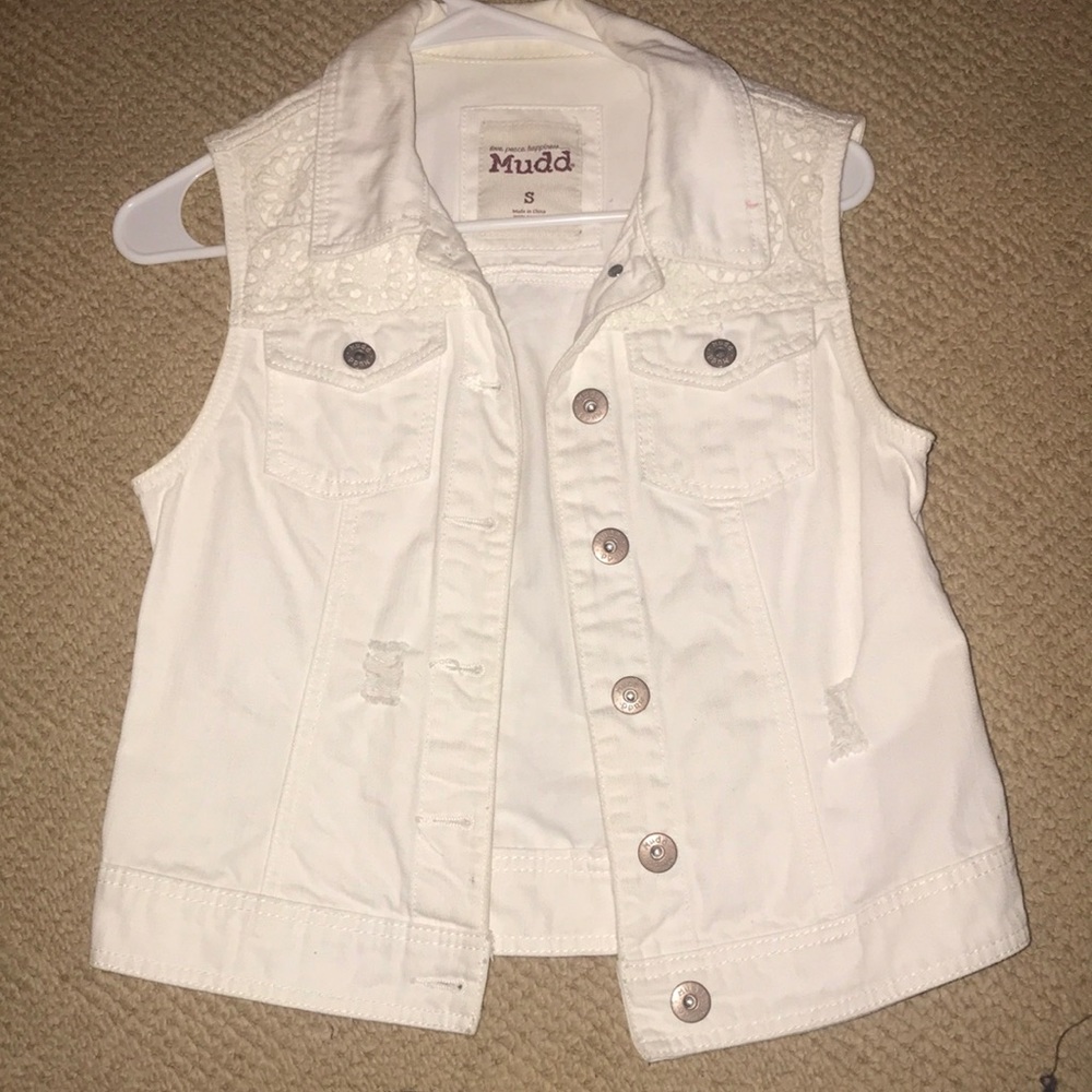 White Denim Vest